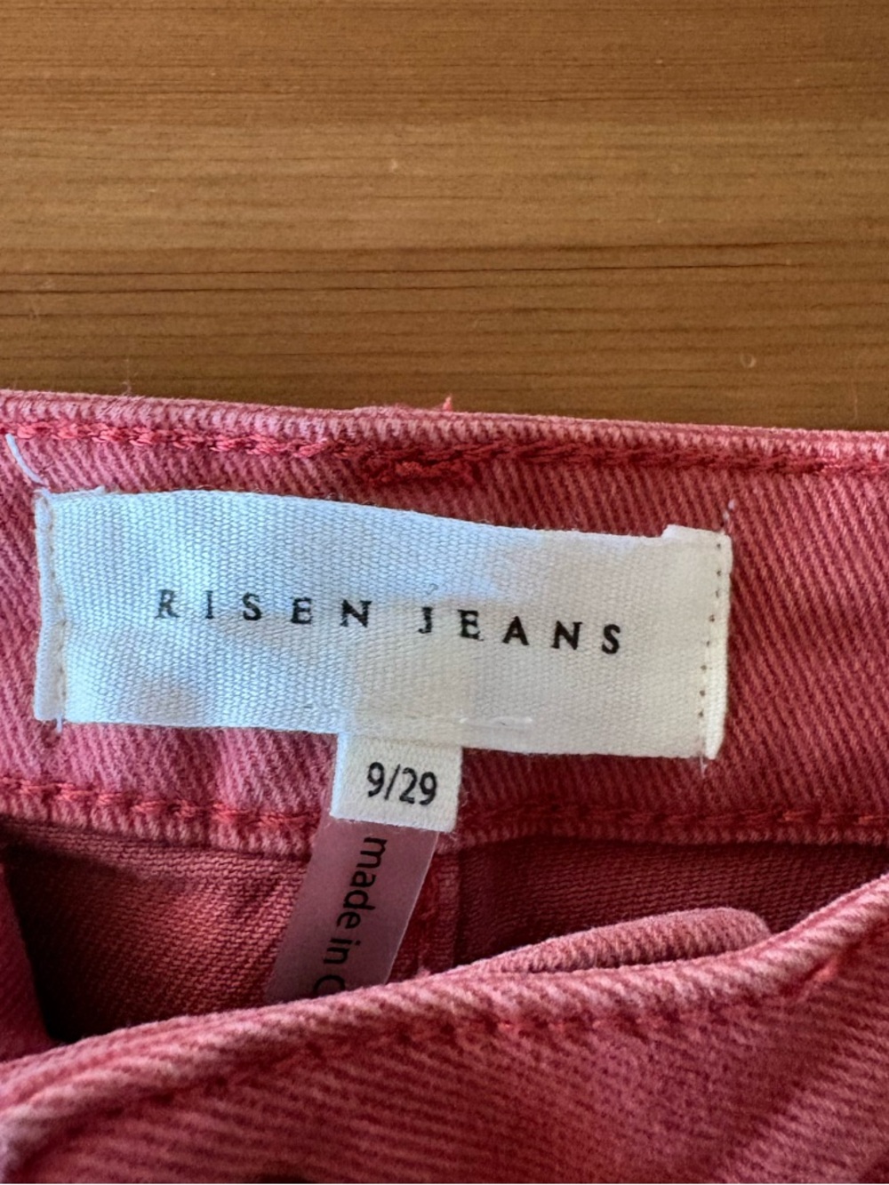 Risen Jeans High Rise Fray Wide Leg Crop Jeans Size 29 Brick - Picture 3 of 13